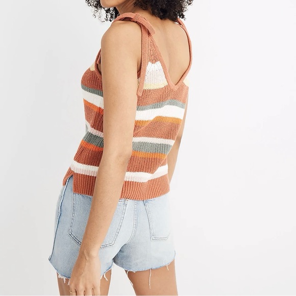 Madewell Striped Grandfield Tie-Strap Sweater Tank - Picture 3 of 7